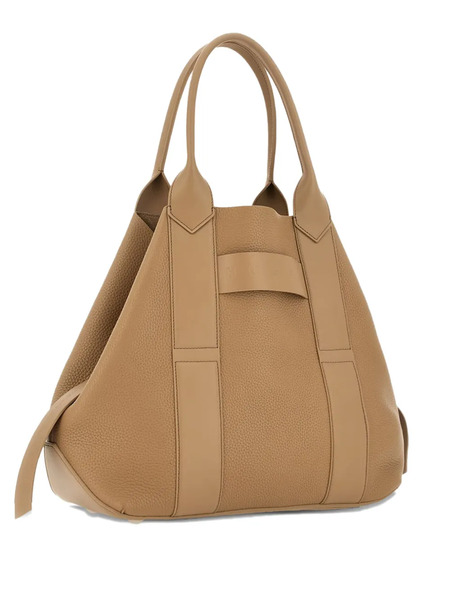  Hogan Medium Script Leather Tote Bag - Brown 