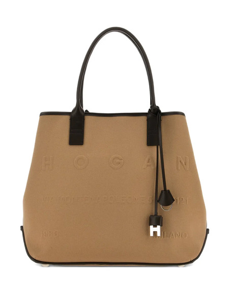  Hogan Medium Script Tote Bag - Neutrals 