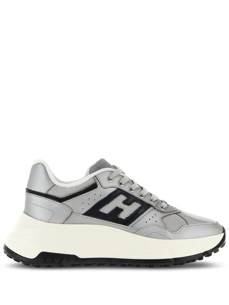  Hogan Side Logo Patch Platform Sneakers - Grey 
