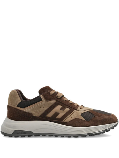  Hogan Suede-leather Panel Sneakers - Brown 