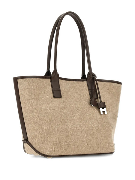  Hogan Top Handle Charm Tote Bag - Neutrals 