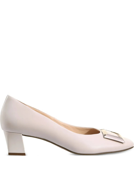  Hogl Etienne Block-heel Leather Pumps - Neutrals 