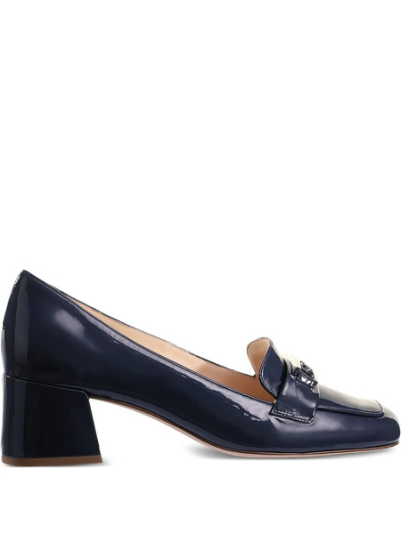  Hogl Helen Patent-leather Block-heel Loafers - Blue 