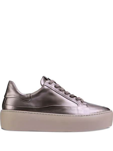  Hogl Illusion Metallic-leather Platform Sneakers - Silver 