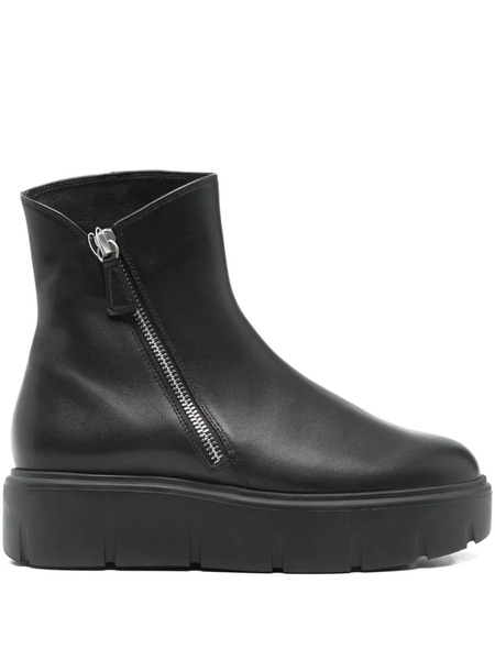  Hogl Leather Combat Boots - Black 