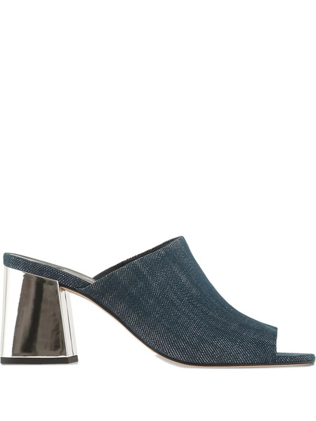  Hogl 70mm Joyce Denim Open-toe Mules - Blue 