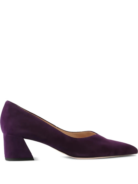  Hogl 50mm Kim Block-heeled Pointed-toe Pumps - Purple 