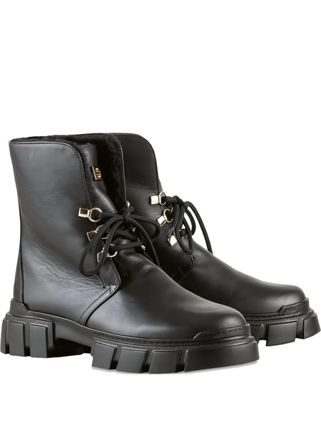  Hogl Winter Chunky-sole Lace-up Ankle Boots - Black 