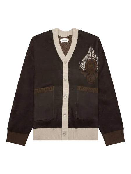  Honor The Gift Jacquard Wool Cardigan - Brown 