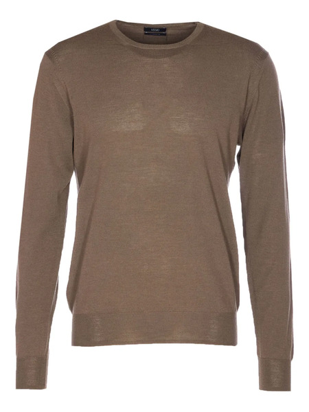  Hosio Long-sleeve Crew-neck Sweater - Brown 