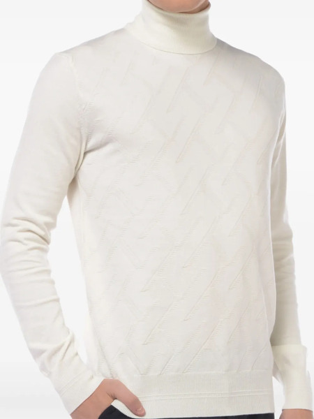  Hosio Turtleneck Cable-knit Sweater - White 