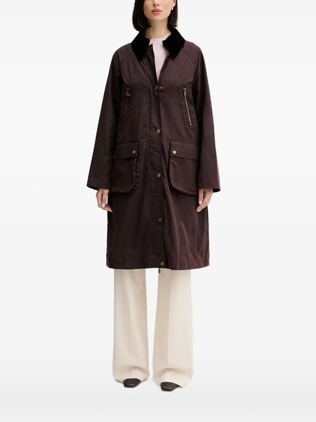  Hoss Intropia Damaris Button Corduroy-collar Trench - Brown 