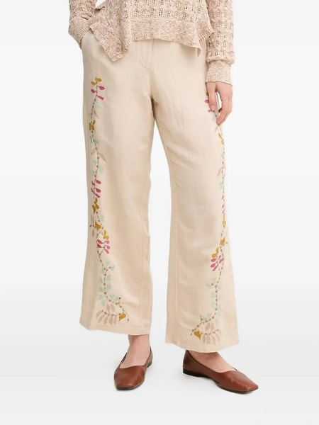  Hoss Intropia Embroidered Floral Trousers - Neutrals 