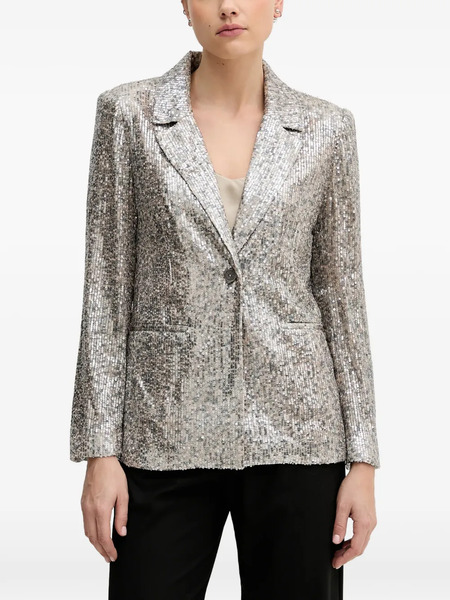  Hoss Intropia Emilia Sequin-embellished Blazer - Silver 