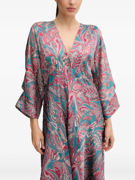  Hoss Intropia Luisa Flared Paisley Print Midi Dress - Blue 