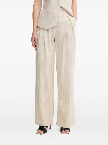  Hoss Intropia Pinstripe Pleated Trousers - Neutrals 