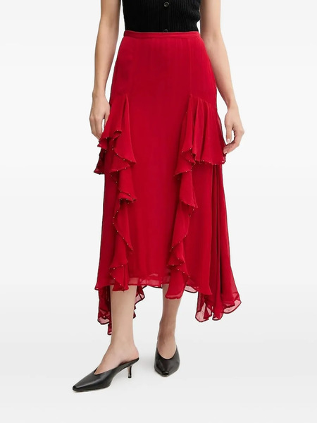  Hoss Intropia Renée Ruffled-embellished Midi Skirt - Red 