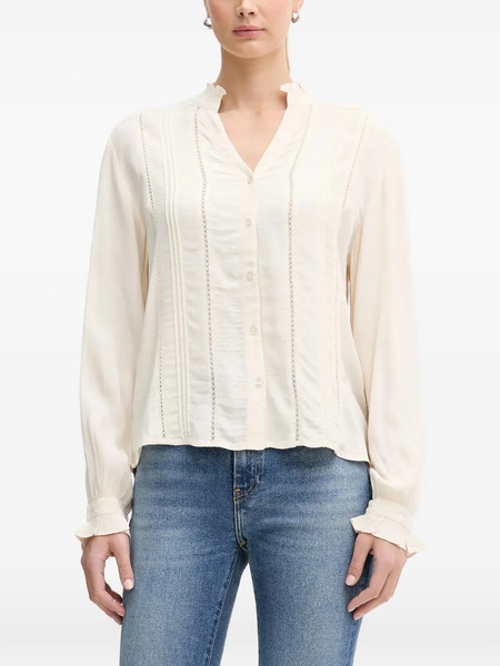  Hoss Intropia Ruffled Button Blouse - Neutrals 
