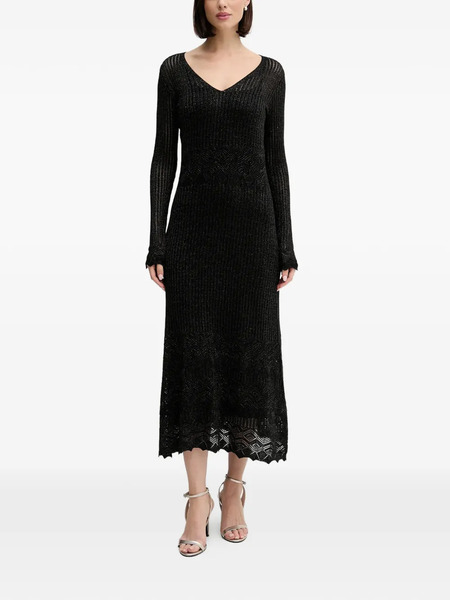  Hoss Intropia V-neck Textured Dress - Black 