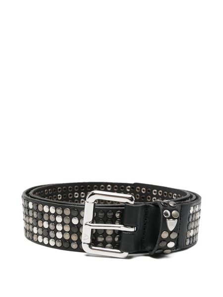  Htc Los Angeles Studded Leather Belt - Black 