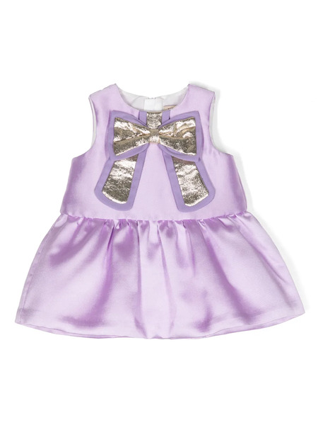  Hucklebones London Bow-appliqué Satin Dress Set - Purple 
