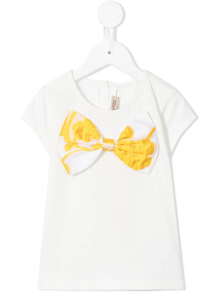  Hucklebones London Bow-detail Cap-sleeve T-shirt - White 