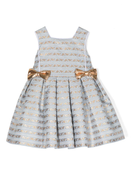  Hucklebones London Bow-detail Patterned-jacquard Midi Dress - Blue 