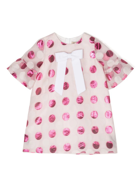  Hucklebones London Bow-detail Polka Dot-print Dress - Pink 