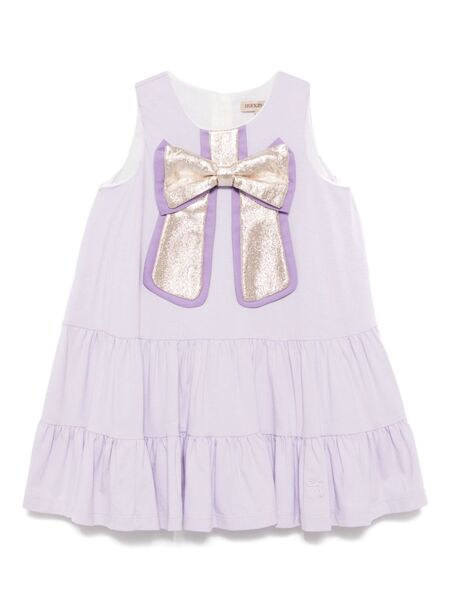  Hucklebones London Gilded Bow Ruffle Tier Dress - Purple 
