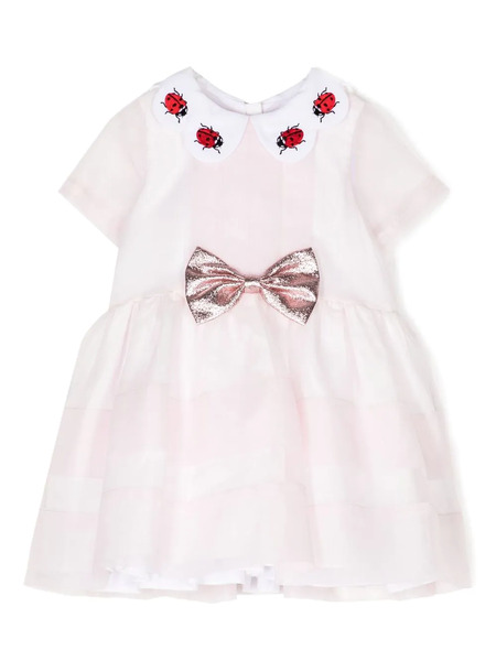  Hucklebones London Ladybug-embroidered-detail Dress - Pink 