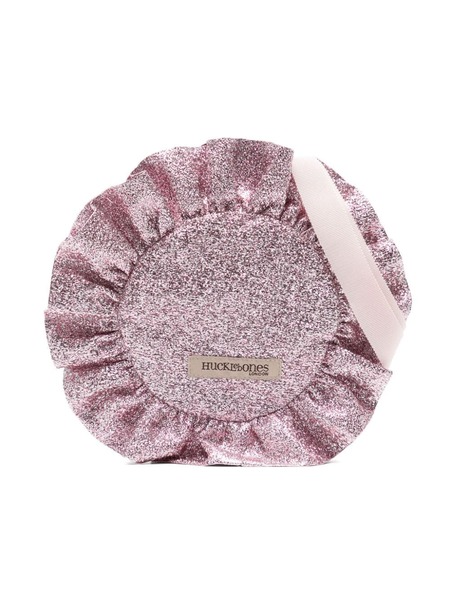  Hucklebones London Rosette Metallic Crossbody Bag - Pink 