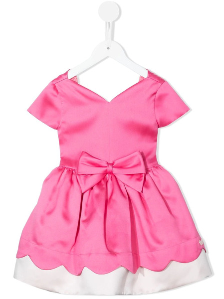  Hucklebones London Scalloped-bodice Short-sleeve Dress - Pink 