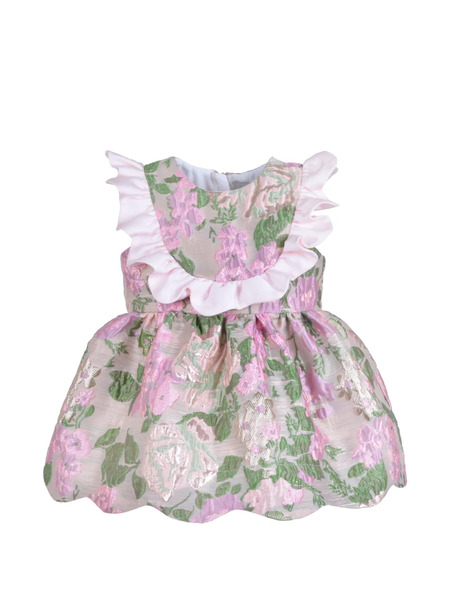  Hucklebones London Scalloped Ruffle Bodice Dress And Bloomers Set - Neutrals 