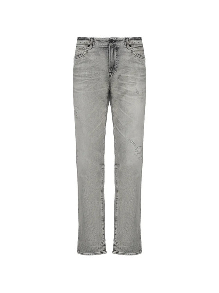  Hugo Boss Br Distressed Straight-leg Jeans - Grey 