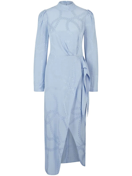  Hugo Chain-print Draped Dress - Blue 