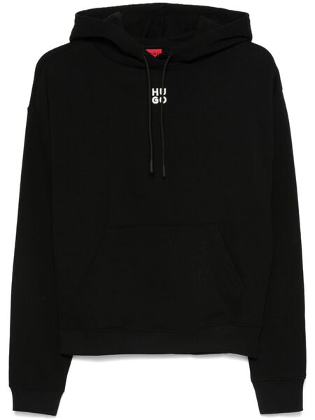  Hugo Cotton-terry Stacked-logo Sweatshirt - Black 
