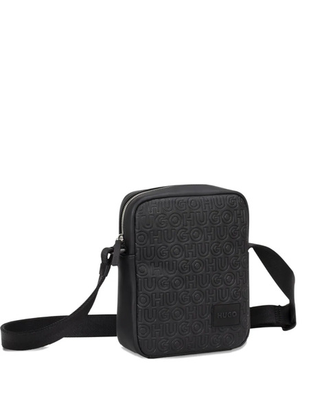  Hugo Embossed Logo Messenger Bag - Black 