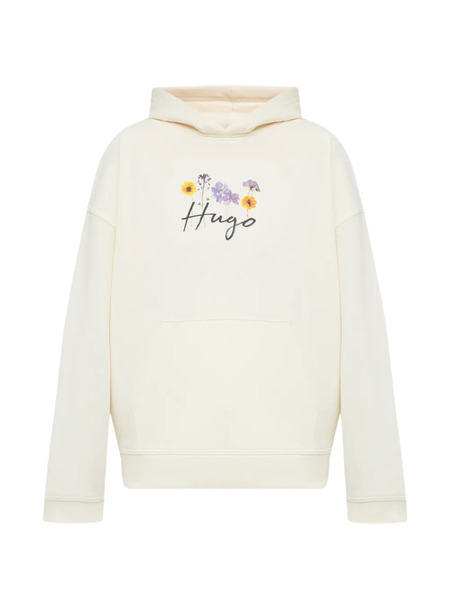  Hugo Floral-print Hoodie - Neutrals 