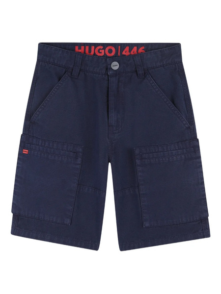  Hugo Kids Cargo-pocket Shorts - Blue 