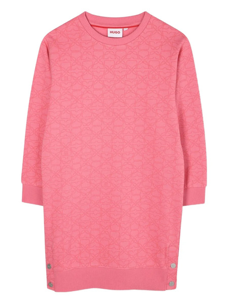  Hugo Kids Jersey Sweatshirt Dress - Pink 