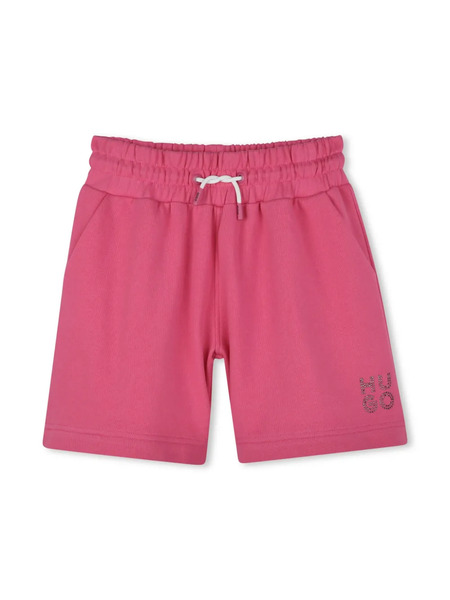  Hugo Kids Logo-appliqué Shorts - Pink 