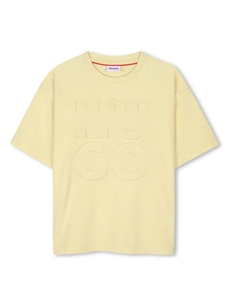  Hugo Kids Logo-embossed T-shirt - Yellow 