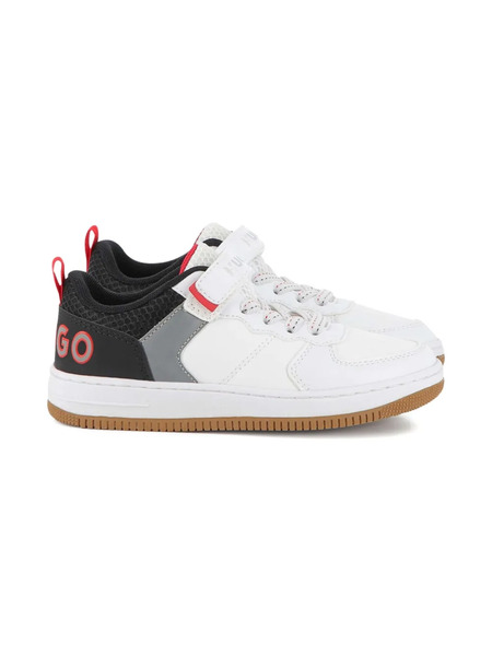  Hugo Kids Logo-embroidered Sneakers - White 