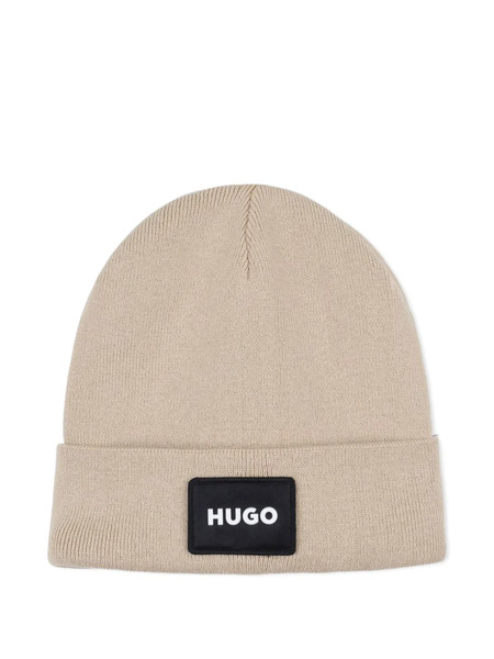  Hugo Kids Logo-patch Beanie - Neutrals 