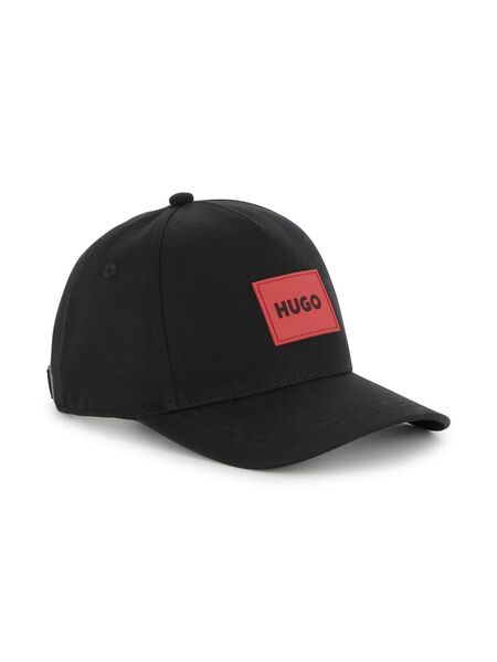  Hugo Kids Logo-patch Cotton Cap - Black 