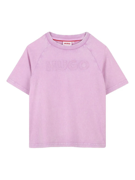  Hugo Kids Logo-patch T-shirt - Purple 