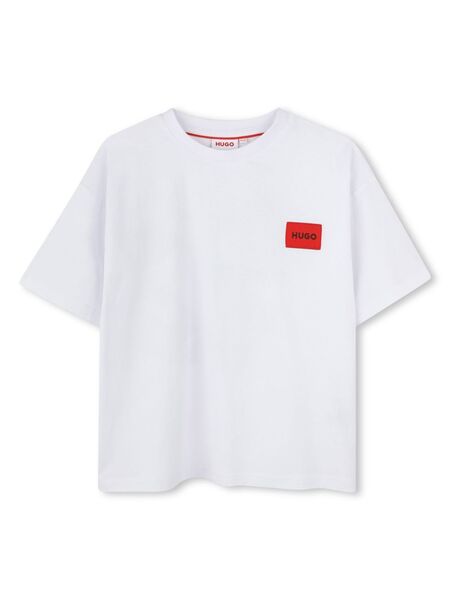  Hugo Kids Logo Patch T-shirt - White 