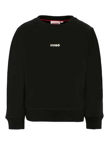  Hugo Kids Logo-print Crew-neck Sweatshirt - Black 