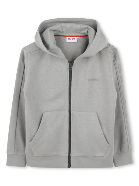  Hugo Kids Logo-print Hoodie - Grey 