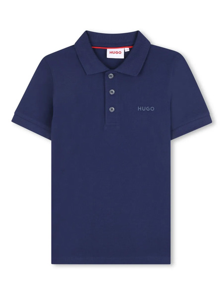  Hugo Kids Logo-print Polo Shirt - Blue 